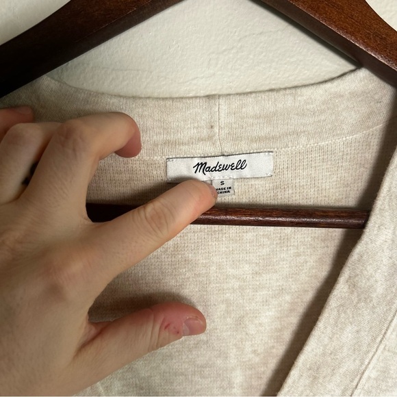 Madewell Cardigan Sweater‎ Cream V Neck Button Front Knit Size S - Picture 2 of 5